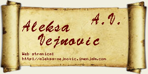 Aleksa Vejnović vizit kartica